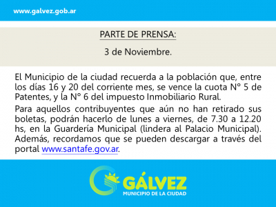 Parte de Prensa: Patentes e Inmobiliario Rural